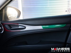 Alfa Romeo Stelvio Door Trim - Carbon Fiber - Interior Door Trim Kit - Italian Theme - Feroce Carbon